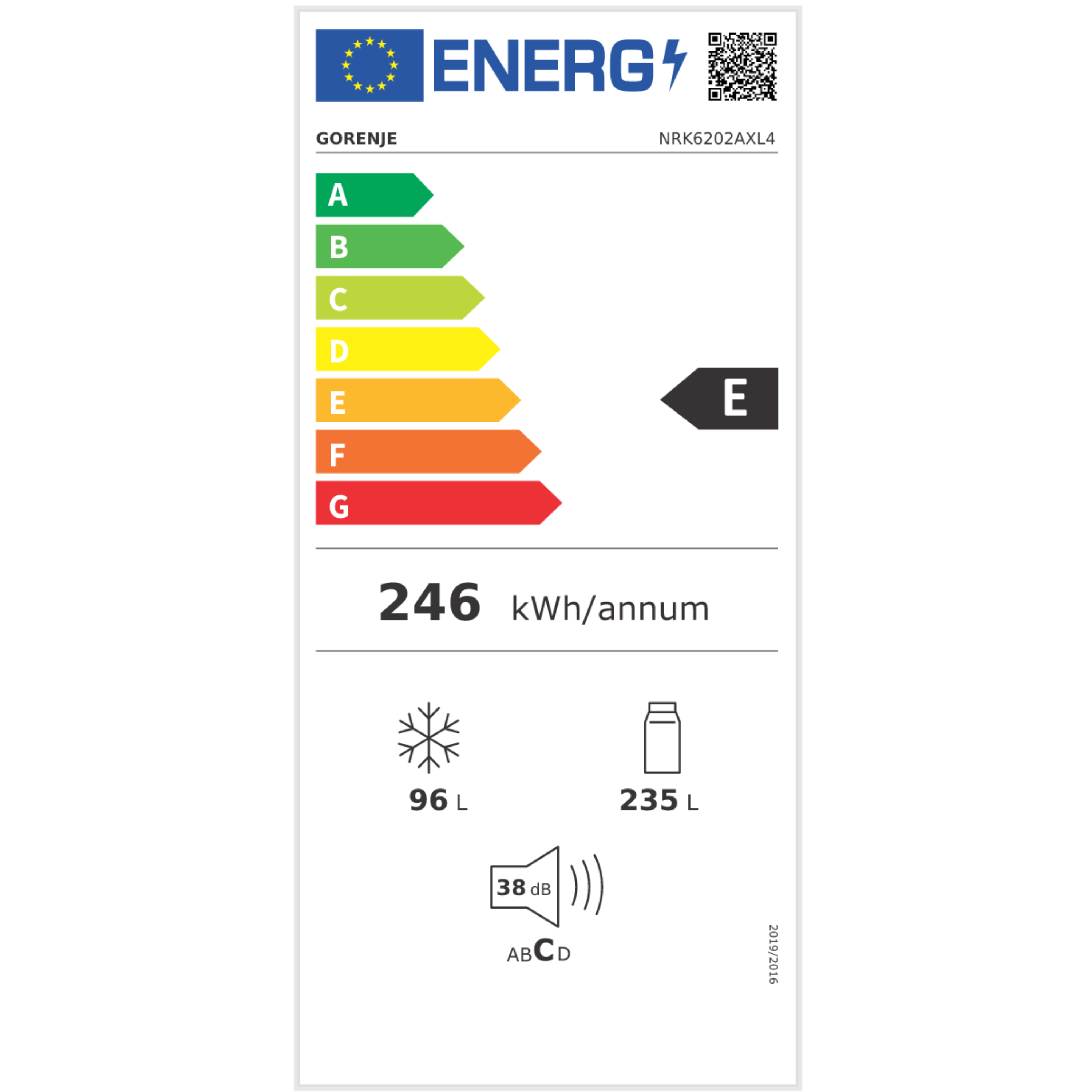 מקרר מקפיא תחתון 353 ליטר Gorenje NRK6202AXL4 - גימור נירוסטה אחריות ע