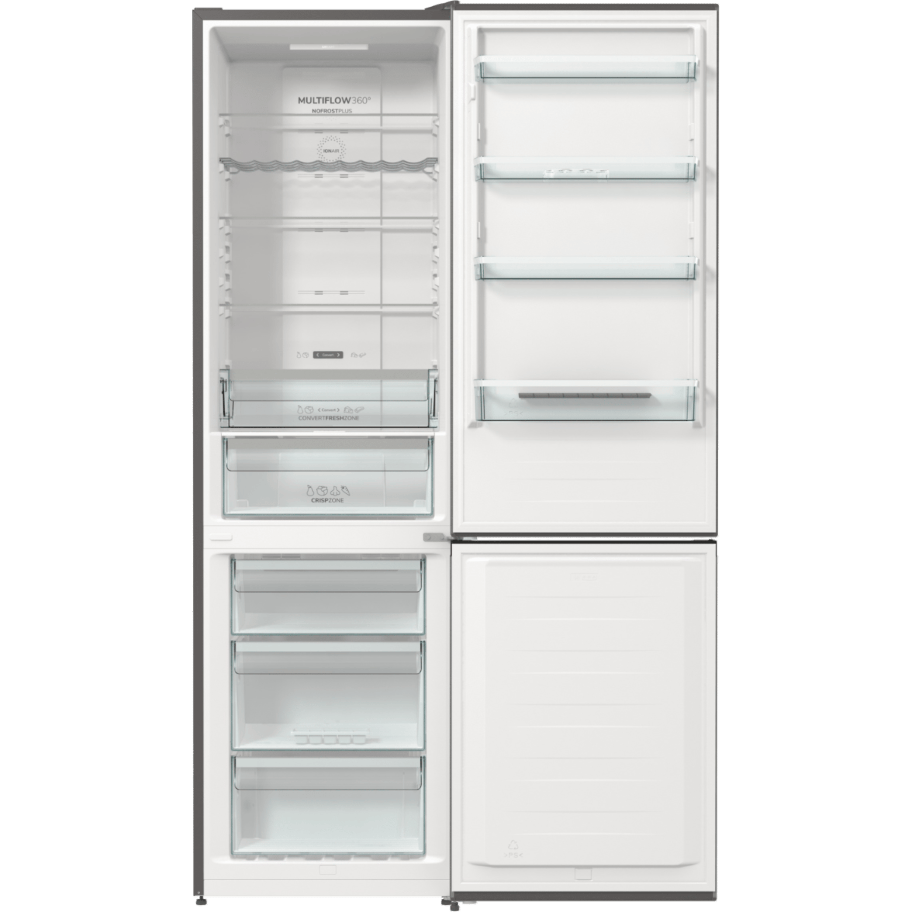 מקרר מקפיא תחתון 353 ליטר Gorenje NRK6202AXL4 - גימור נירוסטה אחריות ע