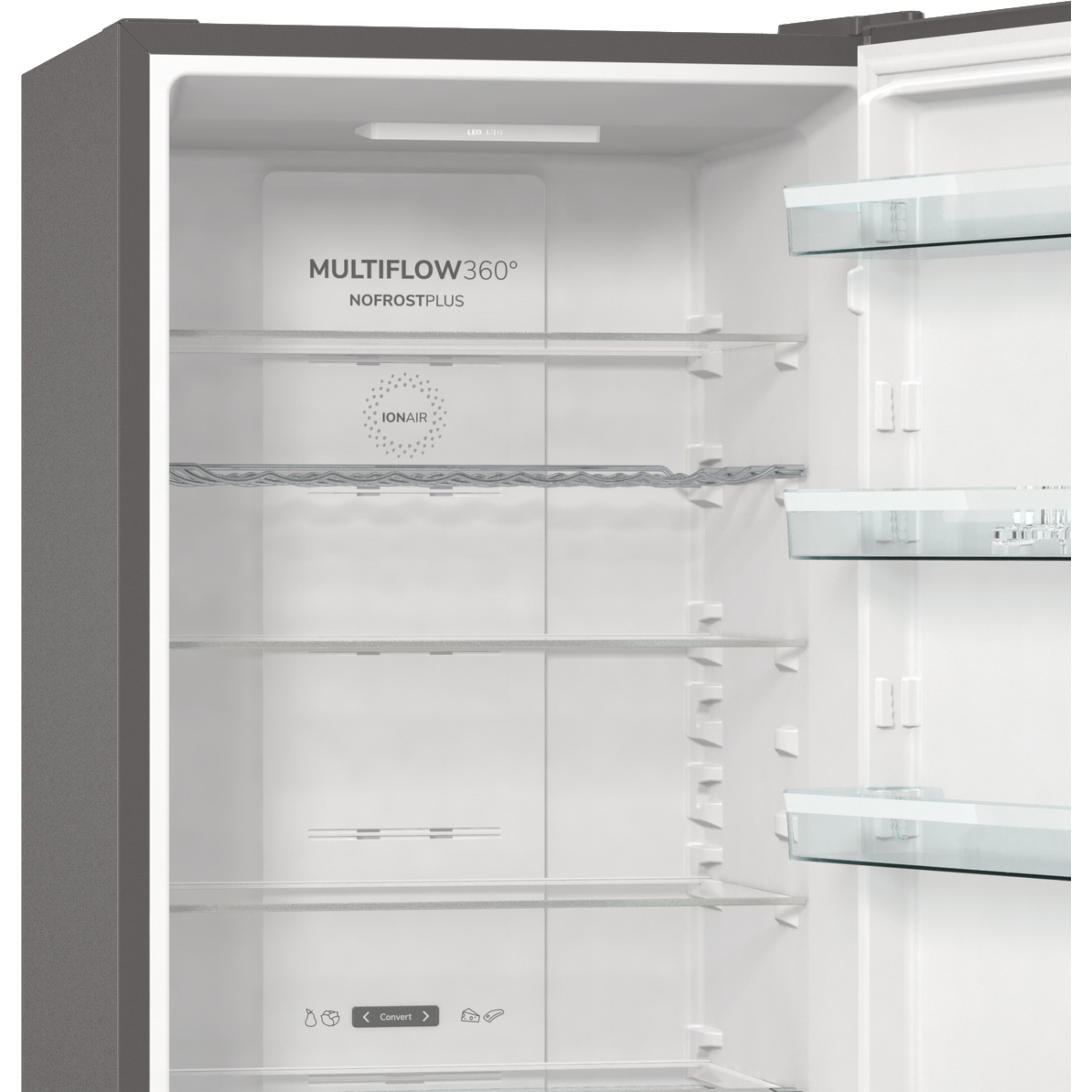 מקרר מקפיא תחתון 353 ליטר Gorenje NRK6202AXL4 - גימור נירוסטה אחריות ע
