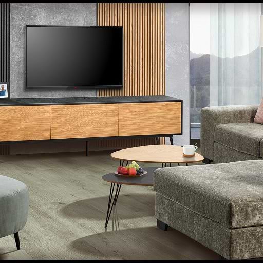 מזנון מעוצב מעץ MDF ורגלי ברזל דגם LEONARDO RJ10 לאונרדו