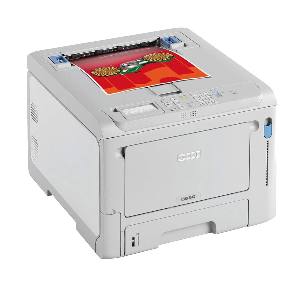 מדפסת לייזר דו צדדית Oki C650DN - צבע אפור שלוש שנות אחריות ע