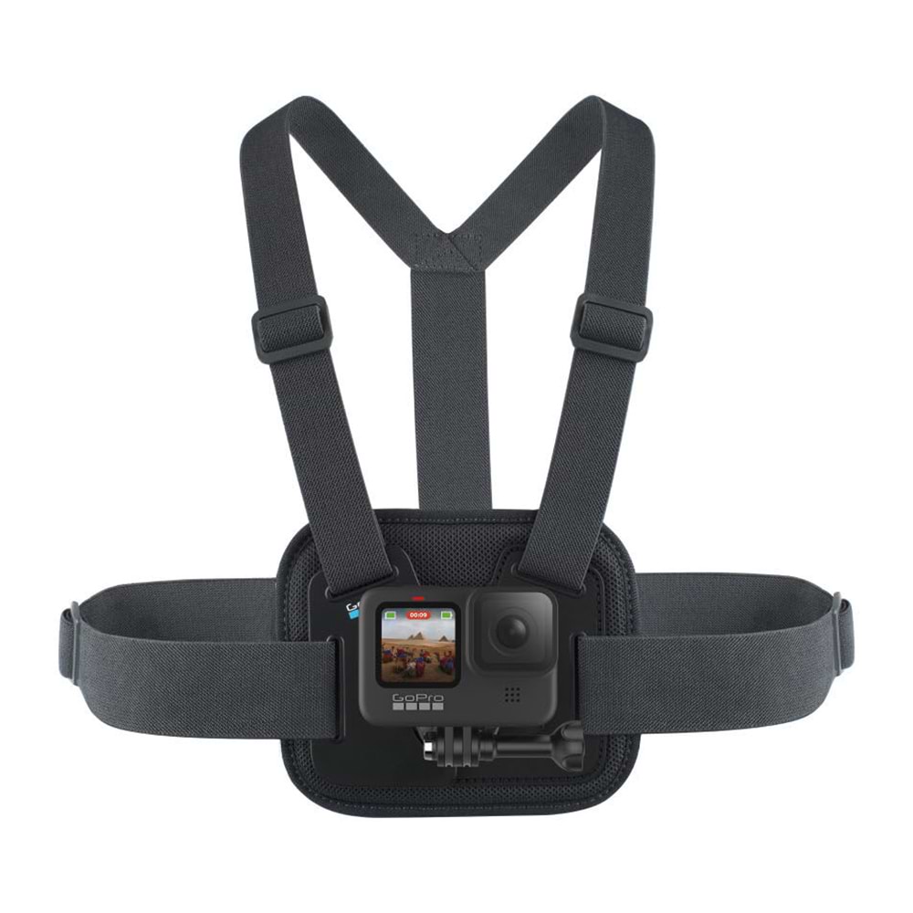 רתמת חזה Chesty למצלמות GoPro - צבע שחור  שנתיים אחריות ע