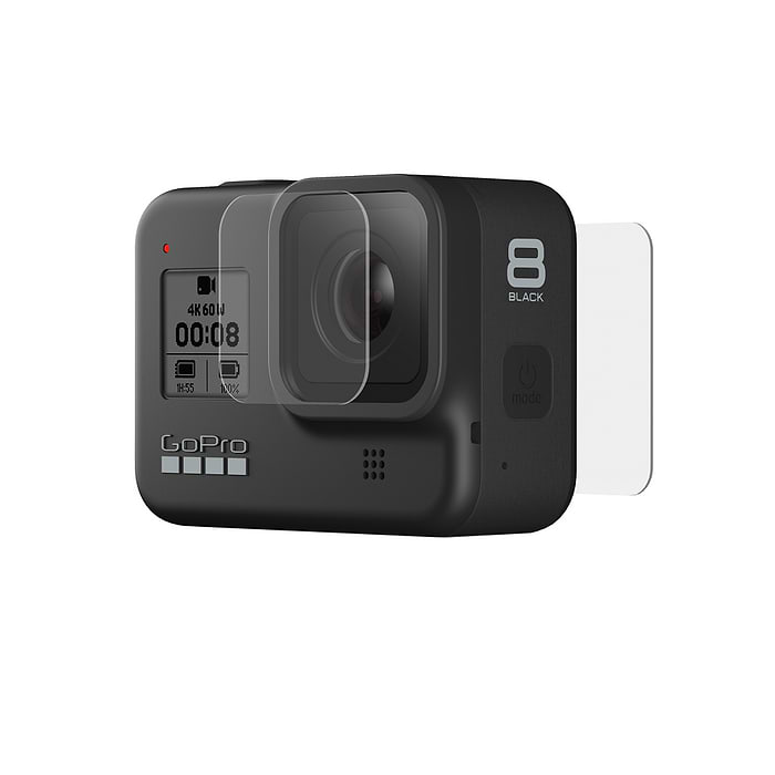 מדבקת הגנה קדמית + אחורית ל Hero 8GoPro Tempered Glass Lens+Screen Protectors H8B