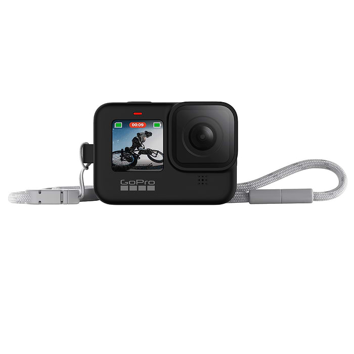 כיסוי סיליקון GoPro Sleeve & Lanyard HERO 9/10 Black - בצבע שחור שנתיים אחריות עי יבואן הרשמי רונלייט