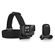 רצועת ראש + תופסן לכובע למצלמות GoPro - צבע שחור שנתיים אחריות ע
