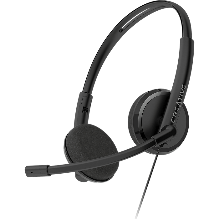 אוזניות חוטיות Creative HS-220 USB - צבע שחור שנה אחריות עי היבואן הרשמי
