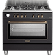 תנור משולב כיריים 5 להבות 90 ס"מ Delonghi Pema 965 C-IL תוצרת איטליה - גימור שחור אחריות ע"י היבואן הרשמי