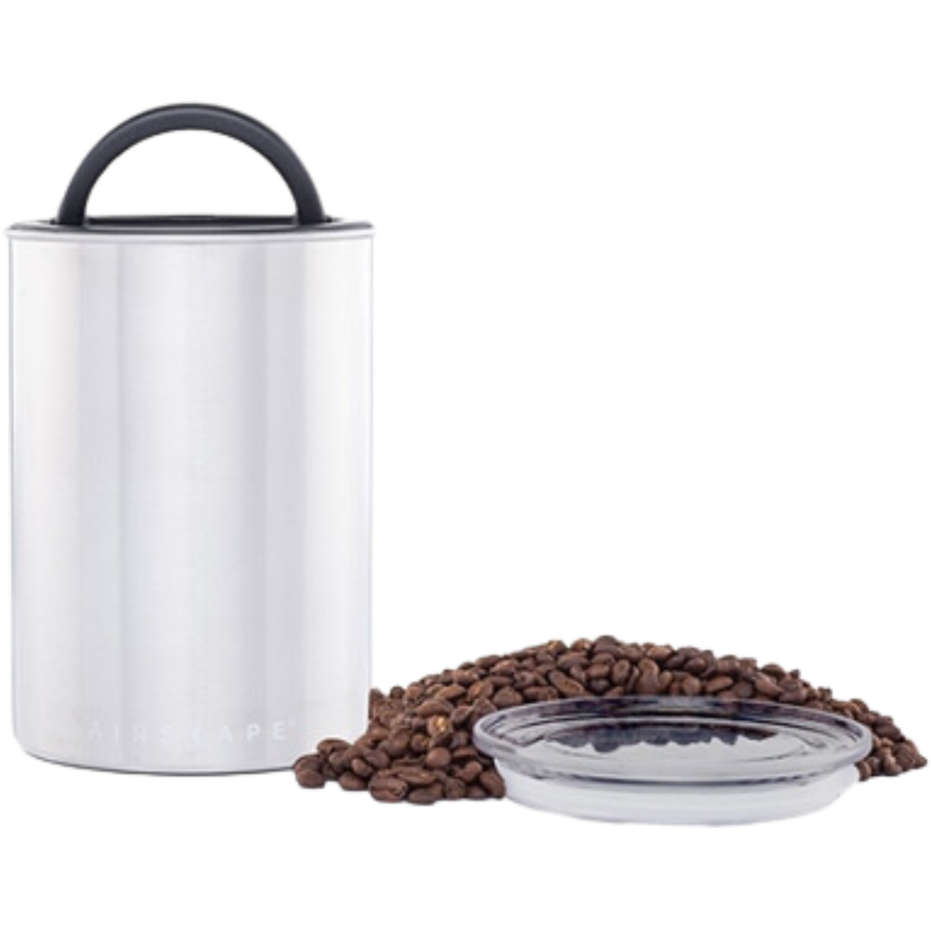 קופסת וואקום לפולי קפה 500 גרם Airscape Planetray Design 93PD200 - גימור כרום