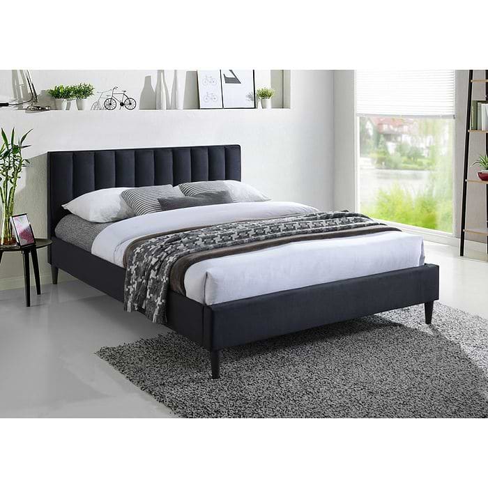 מיטת זוגית מרופדת 140/190 דגם פולי שחור HOME DECOR