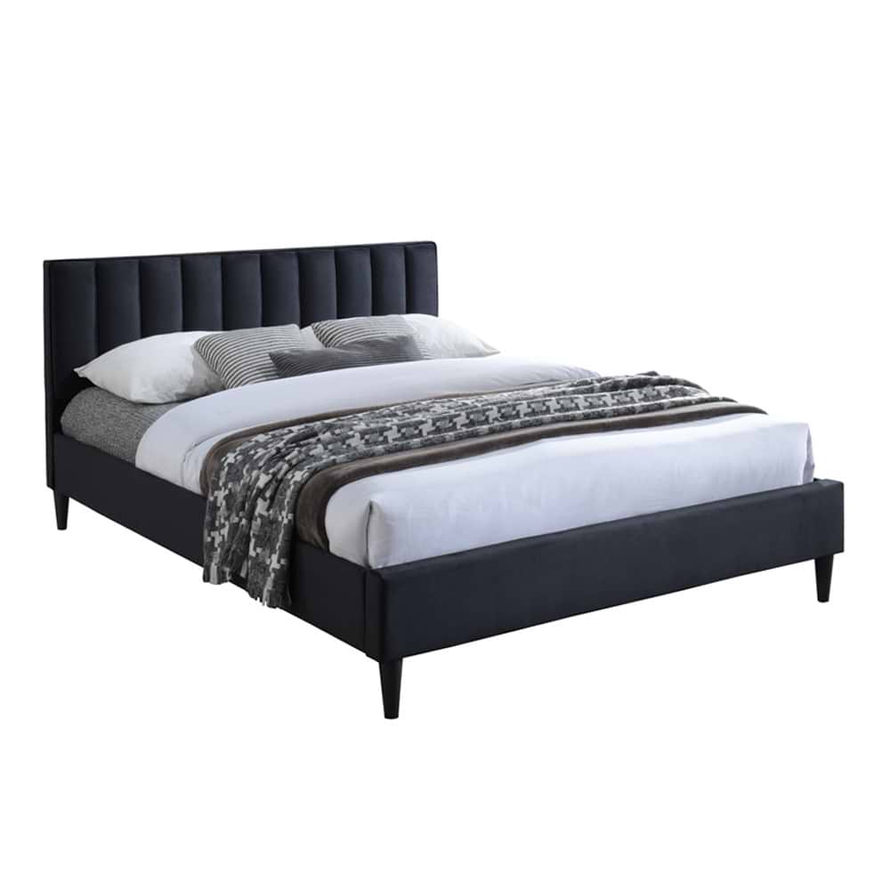 מיטת זוגית מרופדת 140/190 דגם פולי שחור HOME DECOR