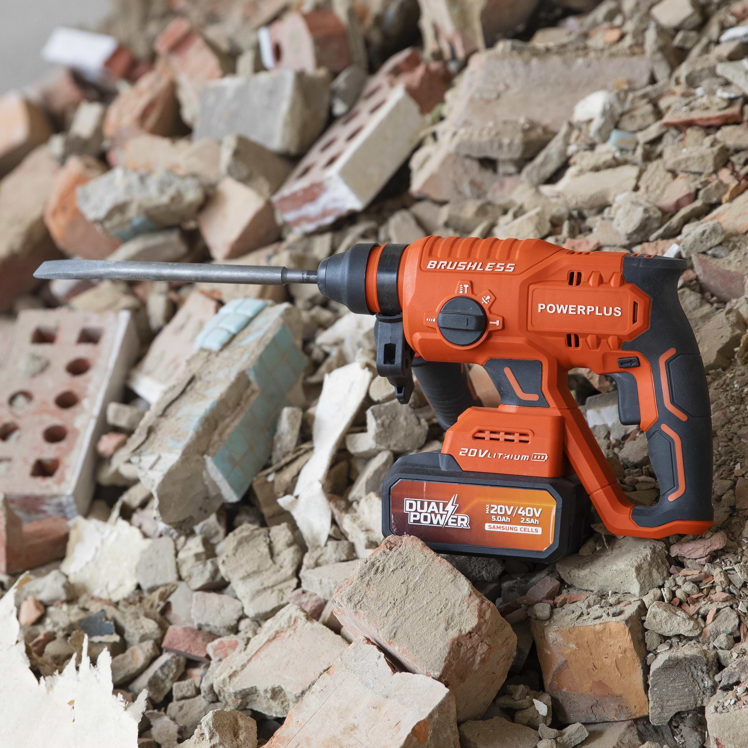 פטישון 20V joules 3 בראשלס דגם POWDP15630 POWERPLUS - גוף בלבד