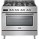 תנור משולב כיריים גז 6 להבות 90 ס"מ Delonghi PRO 966 MX IL תוצרת איטליה - צבע נירוסטה אחריות ע"י היבואן הרשמי