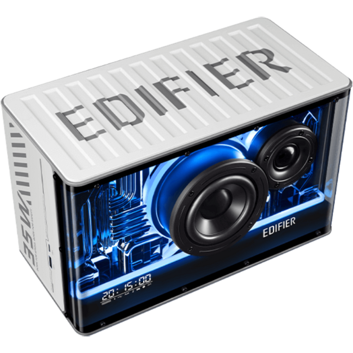 רמקול אלחוטי משולב מטען מהיר Edifier QD35 40W RMS GaN 35W - צבע לבן שנה אחריות עי היבואן הרשמי