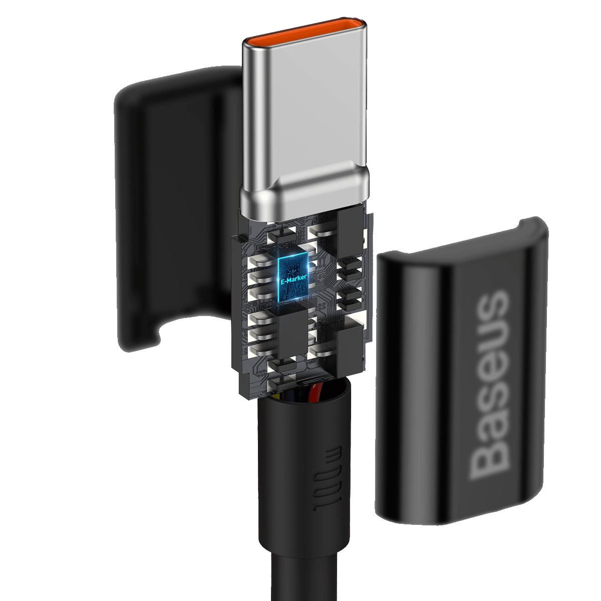 כבל טעינה וסנכרון Baseus Superior Data Fast Charging 100W Type-C to Type-C - באורך 1 מטר צבע שחור שנה אחריות ע