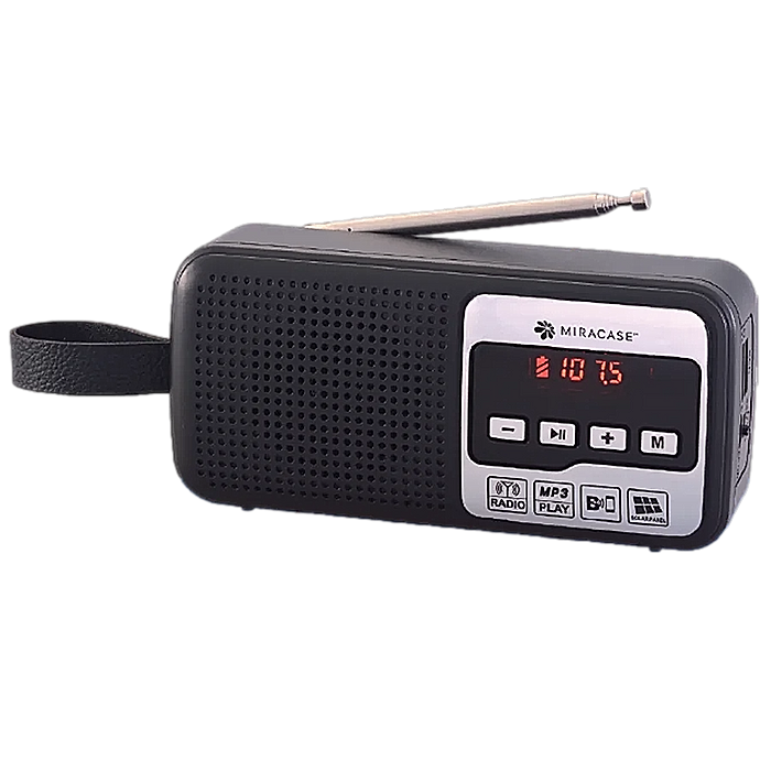 רדיו FM דיגיטלי Miracase 500MFMR - צבע שחור ואדום שנה אחריות עי היבואן הרשמי