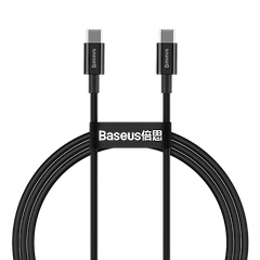 כבל טעינה וסנכרון Baseus Superior Data Fast Charging 100W Type-C to Type-C 2M - צבע שחור שנה אחריות ע"י היבואן הרשמי