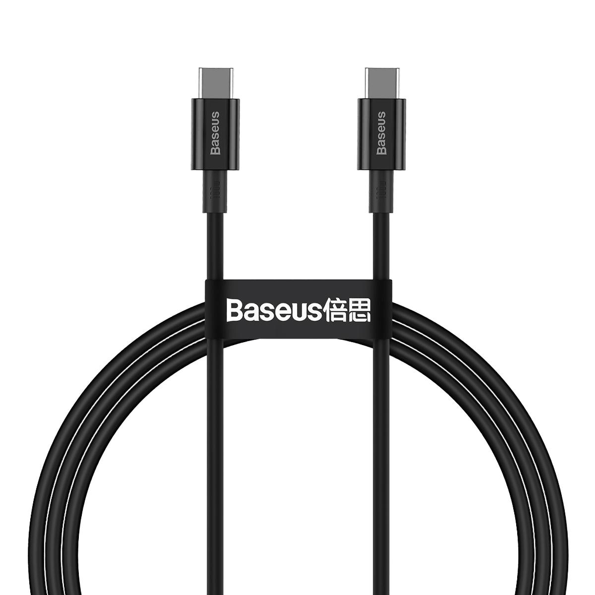 כבל טעינה וסנכרון Baseus Superior Data Fast Charging 100W Type-C to Type-C - באורך 1 מטר צבע שחור שנה אחריות ע