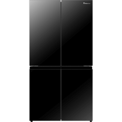 מקרר 4 דלתות מקפיא תחתון 609 ליטר Hisense RQ72-BGK עם מנגנון שבת מהדרין - גימור נירוסטה מושחרת שנה אחריות ע"י היבואן הרשמי