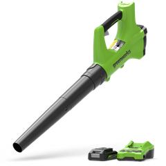 מפוח עלים חדש 24V + סוללה 2.0Ah + מטען Greenworks