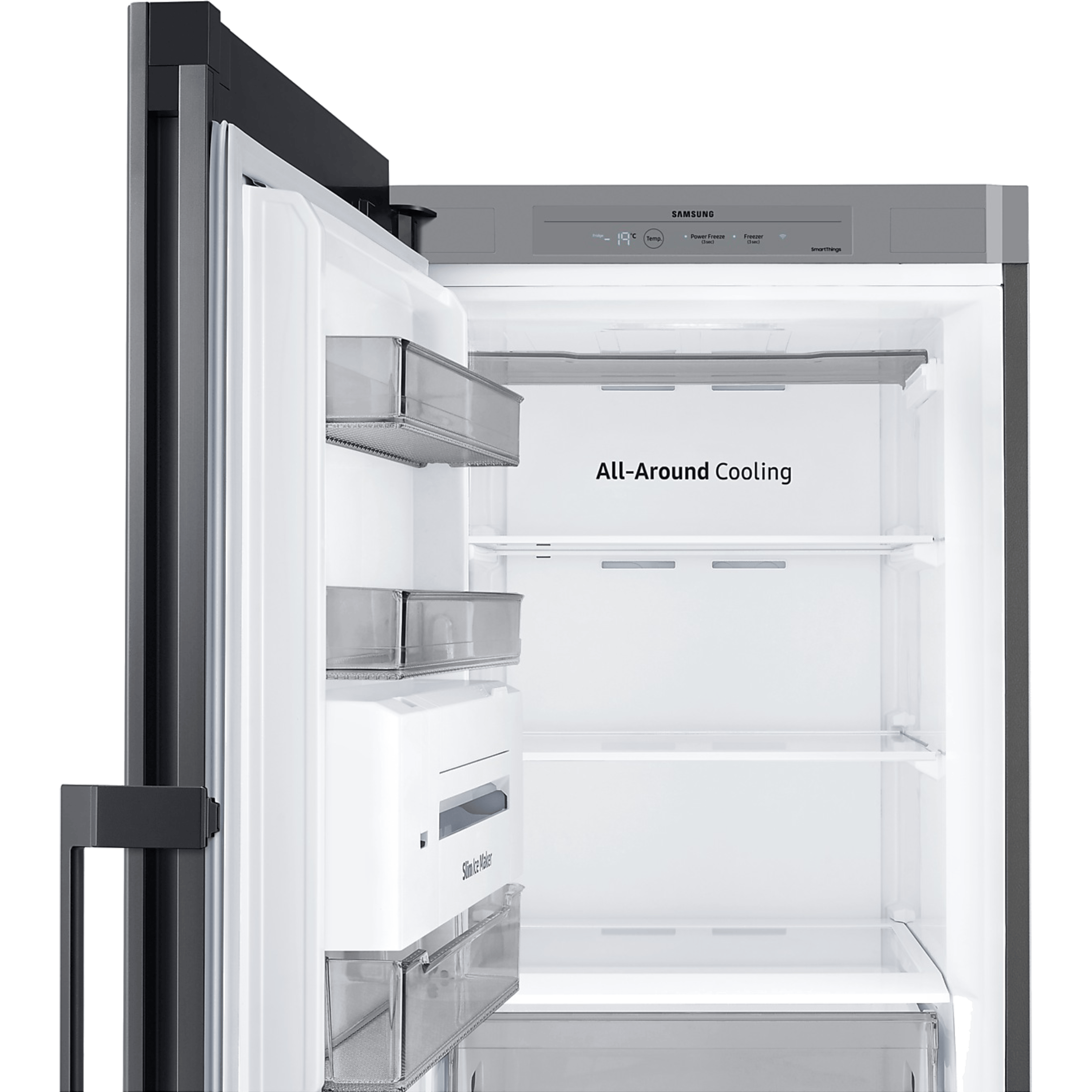 מקפיא 7 תאים 327 ליטר נטו Samsung BeSpoke RZ32C7600BK מהדרין - גימור זכוכית שחורה אחריות ע