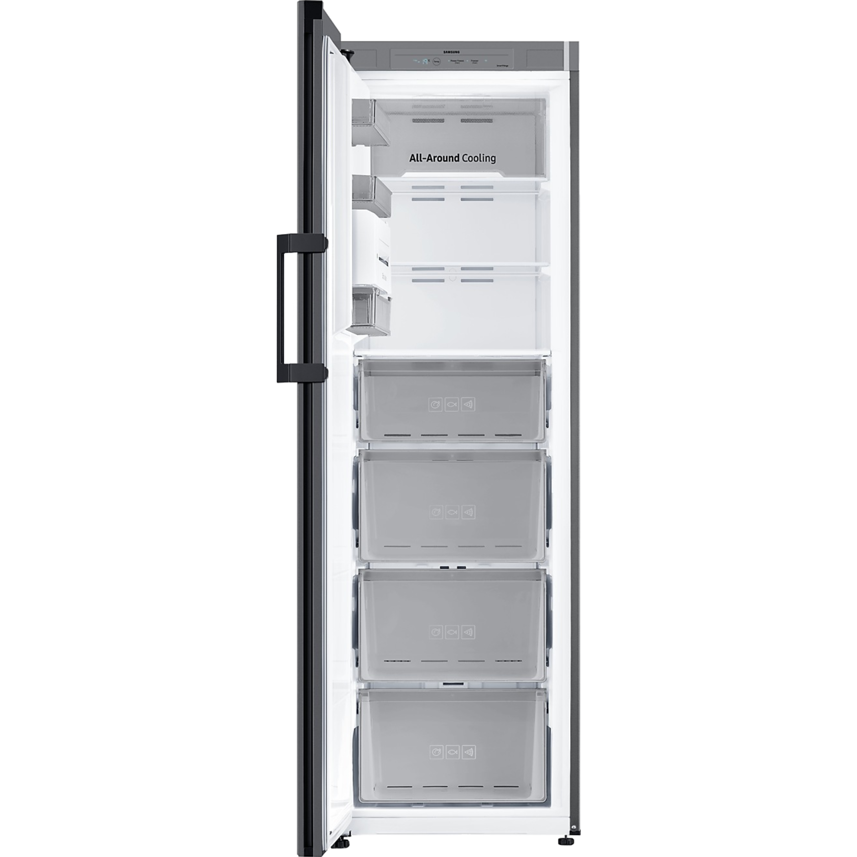 מקפיא 7 תאים 327 ליטר נטו Samsung BeSpoke RZ32C7600BK מהדרין - גימור זכוכית שחורה אחריות ע