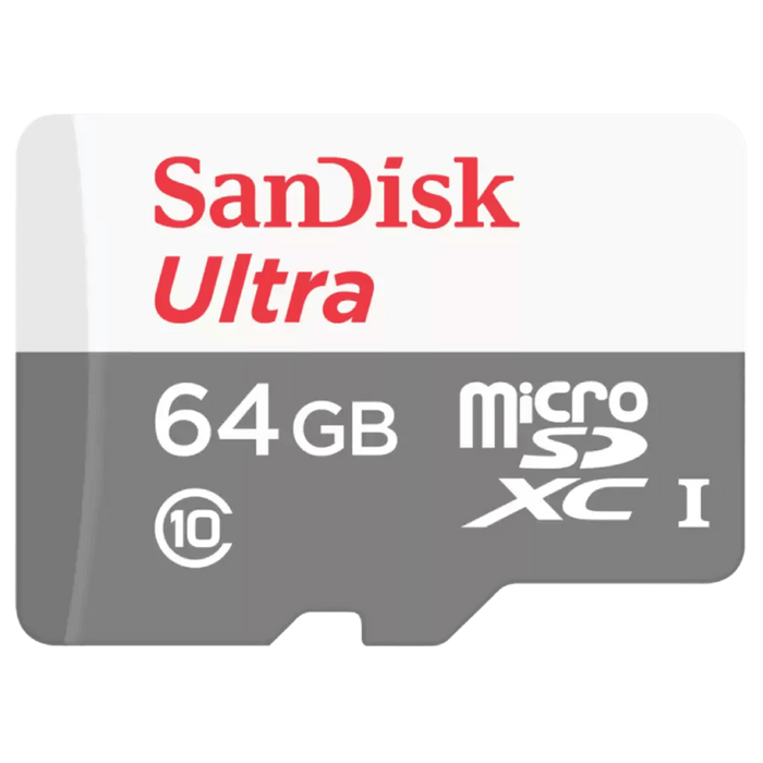 כרטיס זיכרון SanDisk Ultra microSDXC 100MB/s 10UHS-I 64GB SDSQUNR-064G-GN3MN - צבע אפור שבע שנות אחריות עי היבואן הרשמי