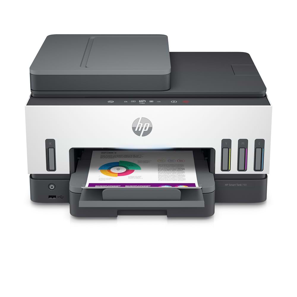 מדפסת אלחוטית משולבת HP Smart Tank 790 AIO - צבע לבן ושחור שלוש שנות אחריות ע
