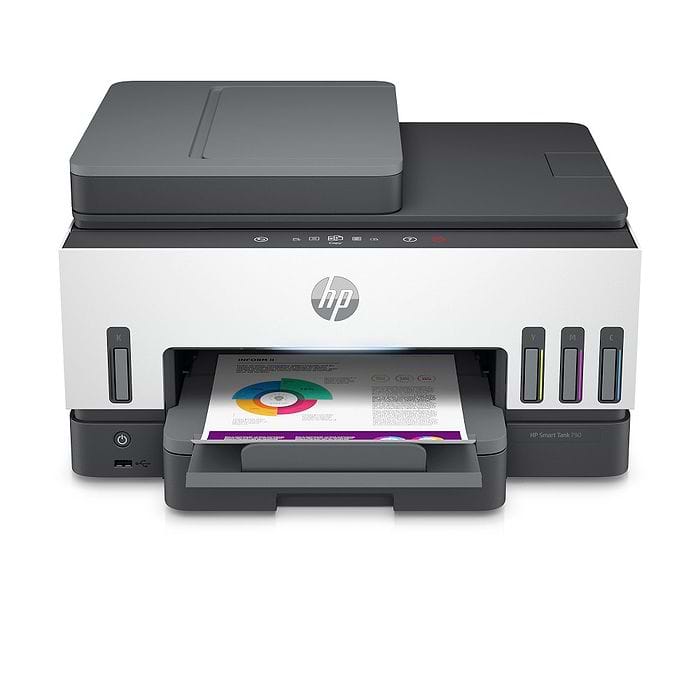 מדפסת משולבת אלחוטית HP Smart Tank 790 AIO - צבע לבן ושחור שלוש שנות אחריות עי יבואן הרשמי