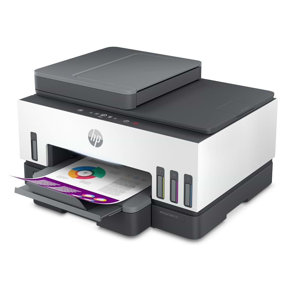 מדפסת אלחוטית משולבת HP Smart Tank 790 AIO - צבע לבן ושחור שלוש שנות אחריות ע