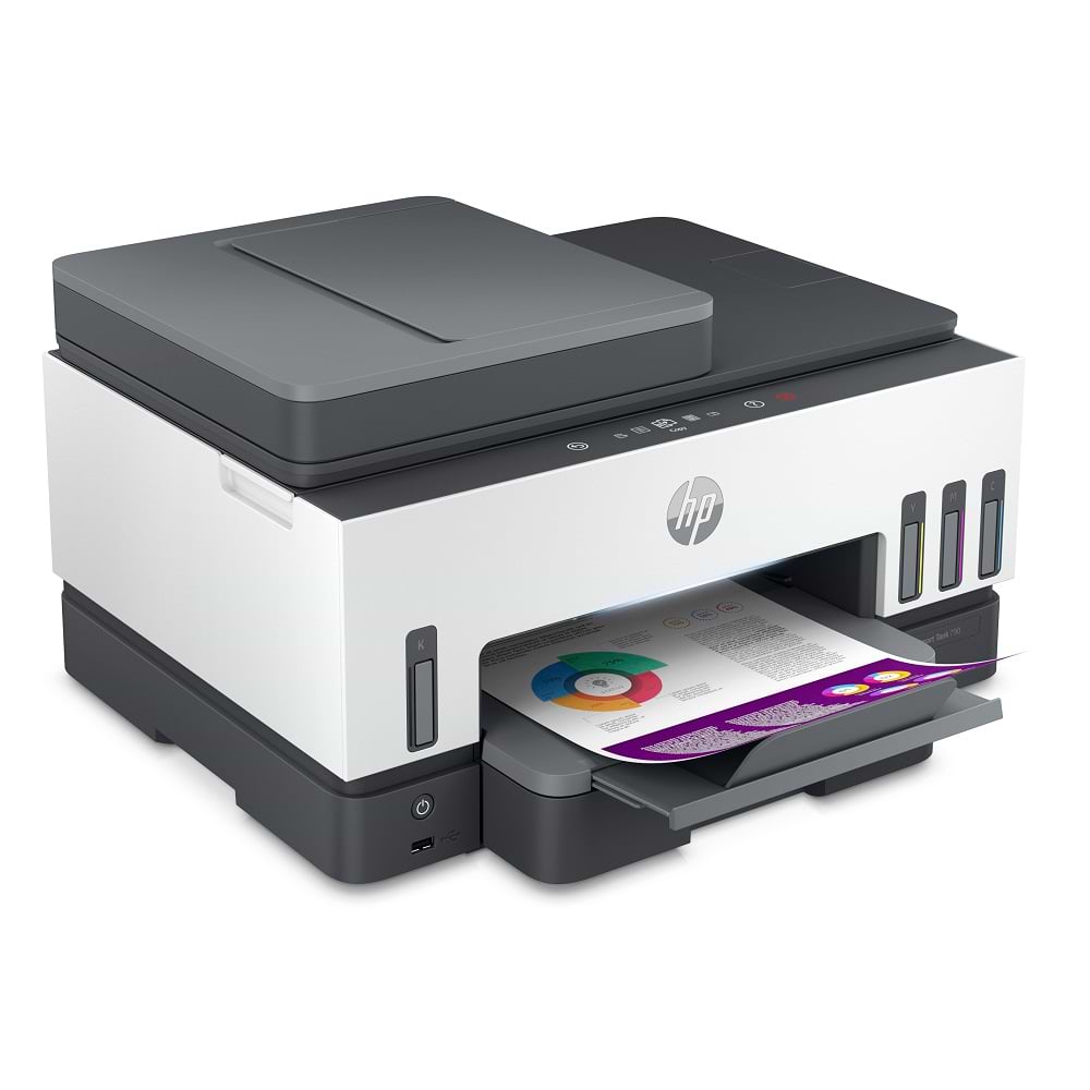 מדפסת אלחוטית משולבת HP Smart Tank 790 AIO - צבע לבן ושחור שלוש שנות אחריות ע