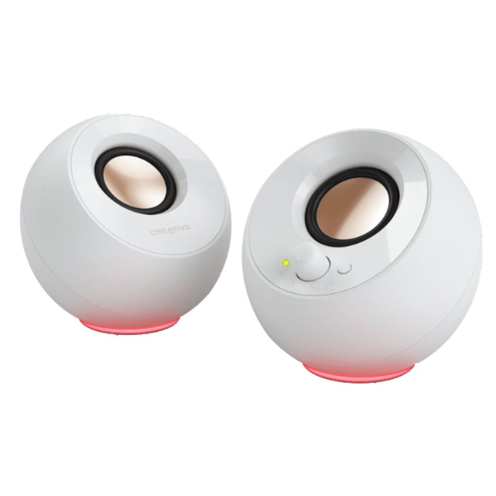 רמקולים למחשב Creative Pebble SE 2.0 RGB USB-C - צבע לבן שנה שנה אחריות ע