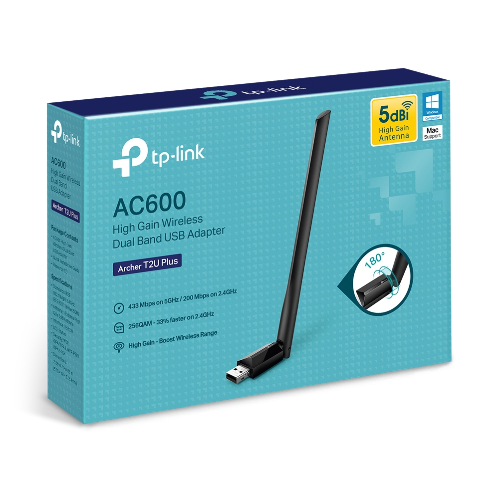 כרטיס רשת אלחוטי TP-Link Archer T3U Plus AC1300 High Gain Dual Band Wi-Fi - צבע שחור שלוש שנות אחריות ע