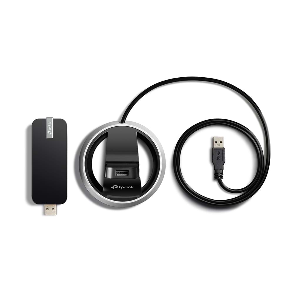 ‏כרטיס רשת אלחוטי TP-Link Archer T9UH AC1900 High Gain Wi-Fi USB Adapter - צבע שחור שלוש שנות אחריות ע