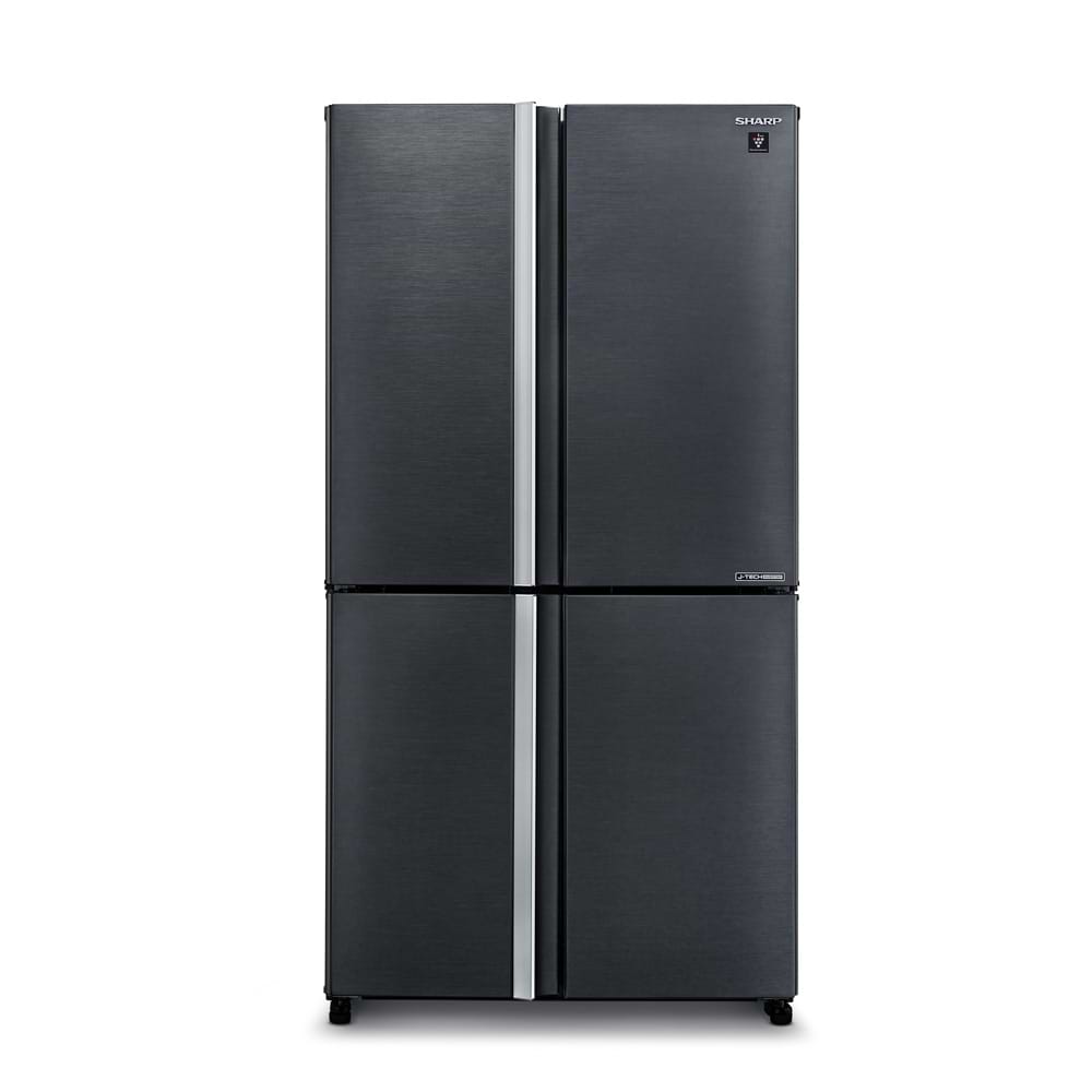 מקרר 4 דלתות מקפיא תחתון 525 ליטר נטו Sharp SJ-8570-SL עם התקן שבת מובנה - גימור נירוסטה מושחרת אחריות ע