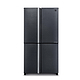 מקרר 4 דלתות מקפיא תחתון 525 ליטר נטו Sharp SJ-8570-SL עם התקן שבת מובנה - גימור נירוסטה מושחרת אחריות ע"י היבואן הרשמי