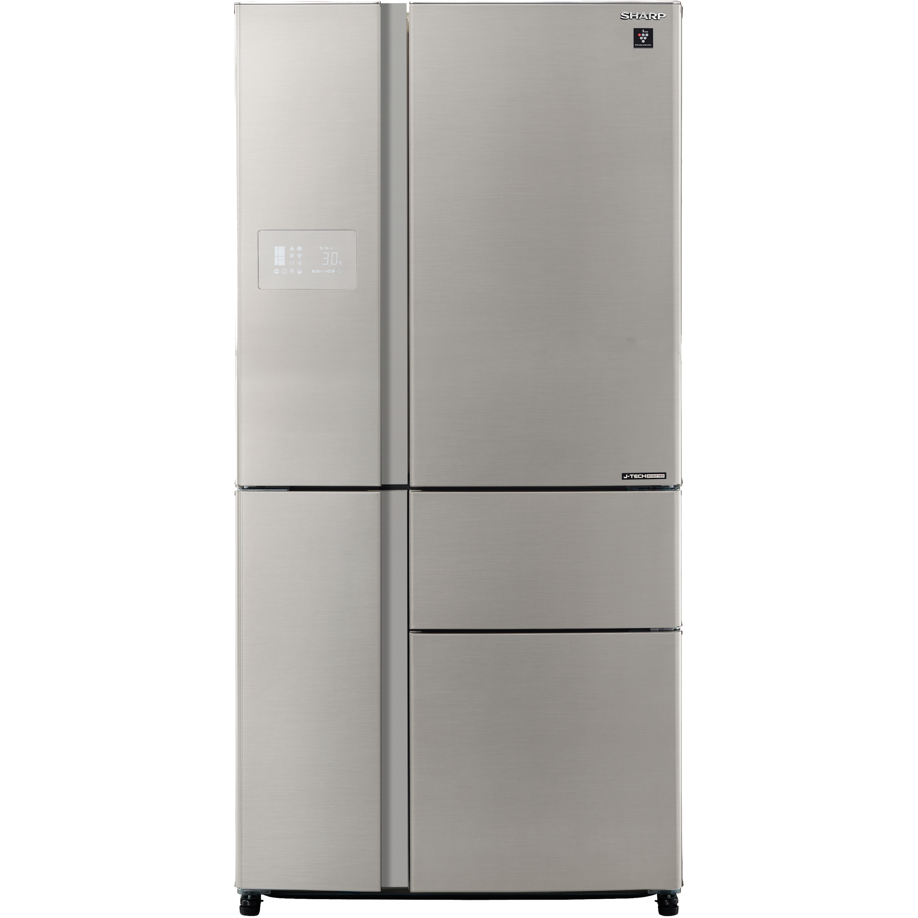 מקרר 5 דלתות 668 ליטר Sharp SJ-9630-BS עם התקן שבת מהדרין - גימור נירוסטה אחריות ע
