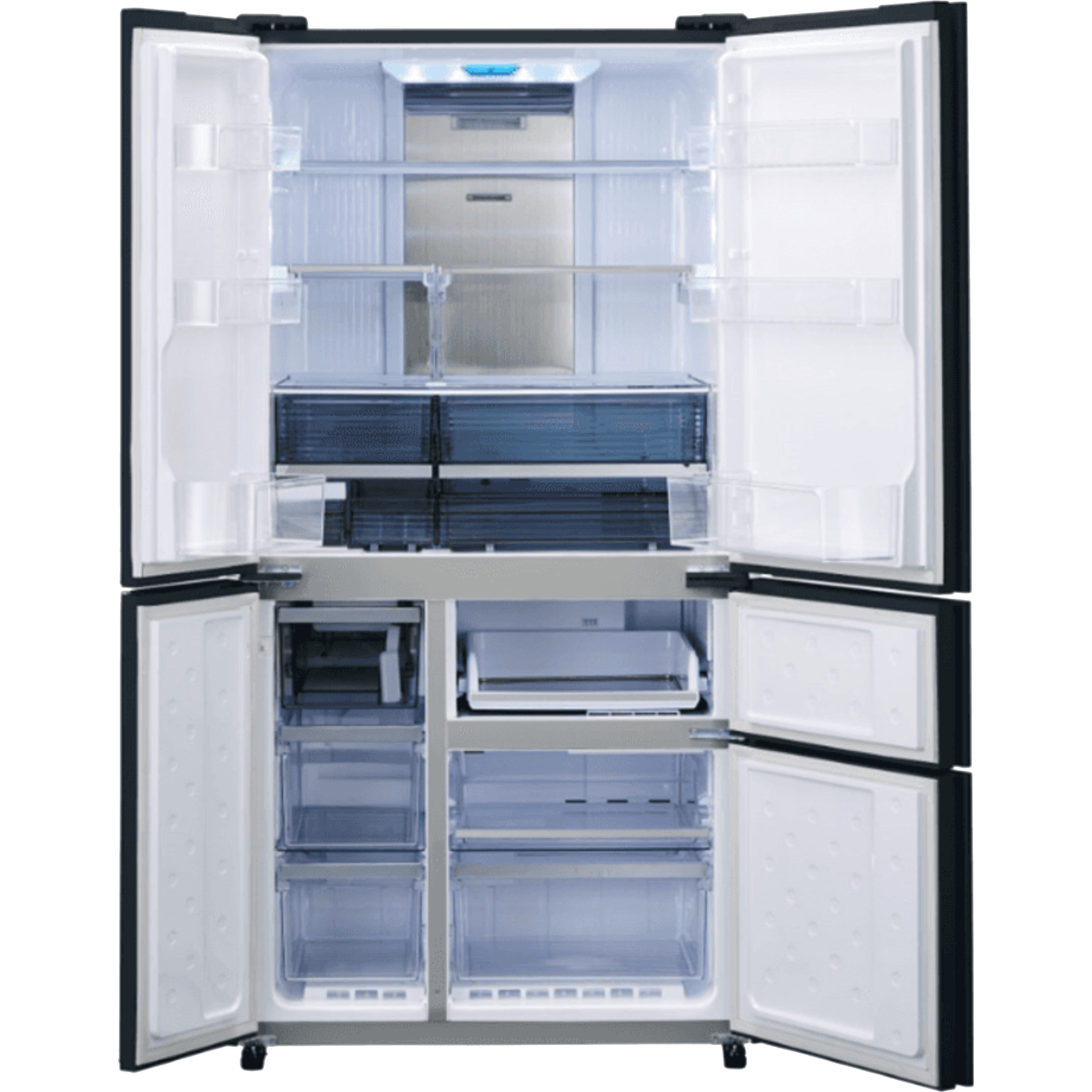 מקרר 5 דלתות 668 ליטר נטו Sharp SJ-FS920-WH - גימור זכוכית לבנה אחריות ע