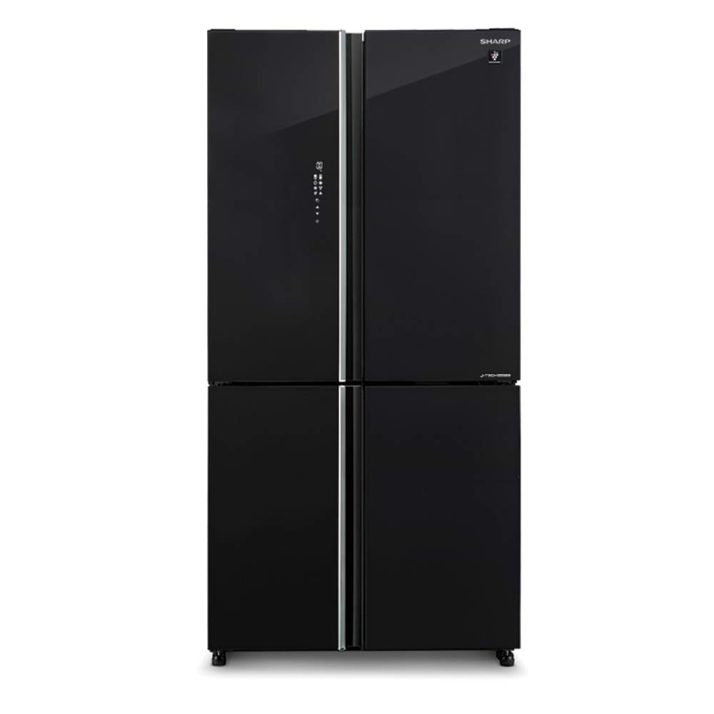 מקרר 4 דלתות מקפיא תחתון 572 ליטר נטו Sharp SJ-FFS89-BK - גימור זכוכית שחורה אחריות ע