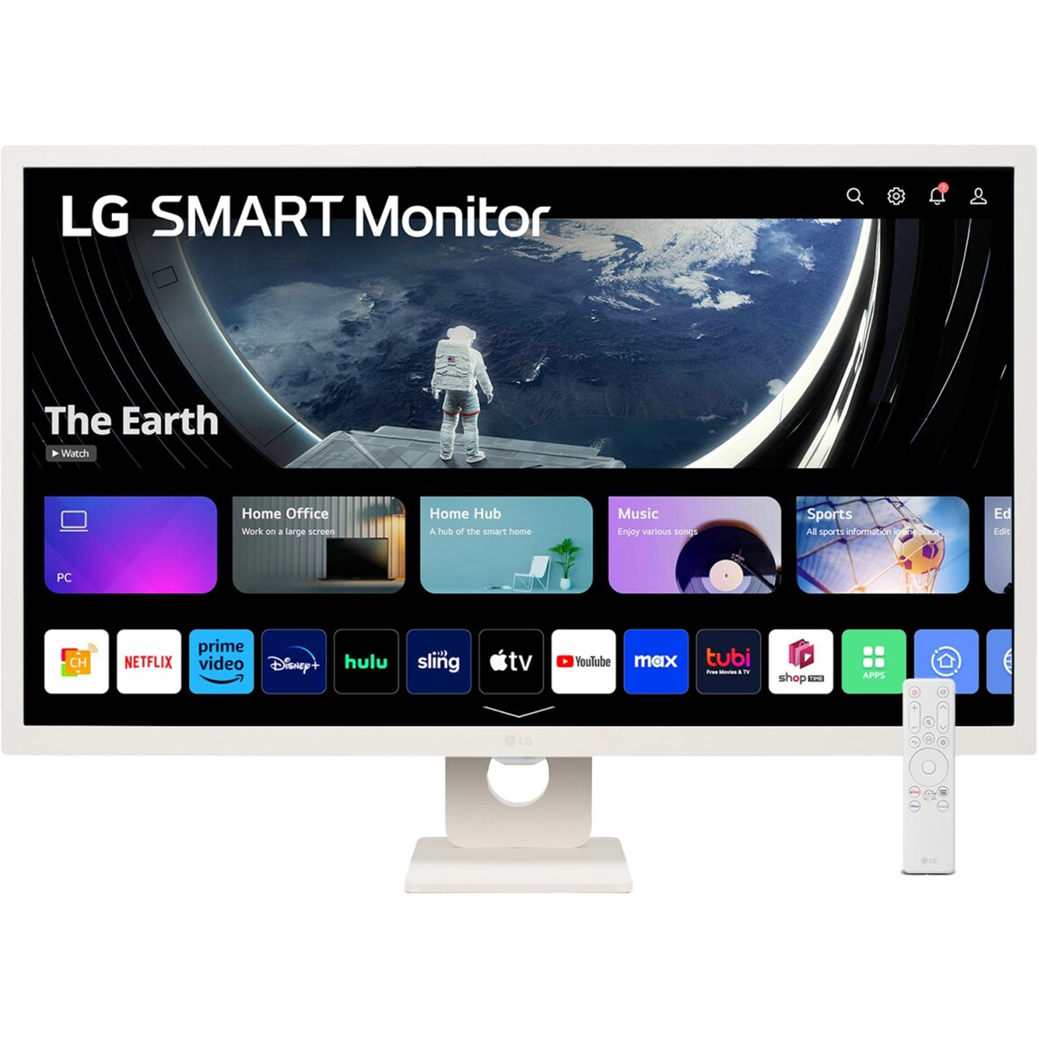 מסך מחשב חכם כולל שלט 31.5'' LG MyView 32SR50F-W IPS FHD - צבע לבן שלוש שנות אחריות ע