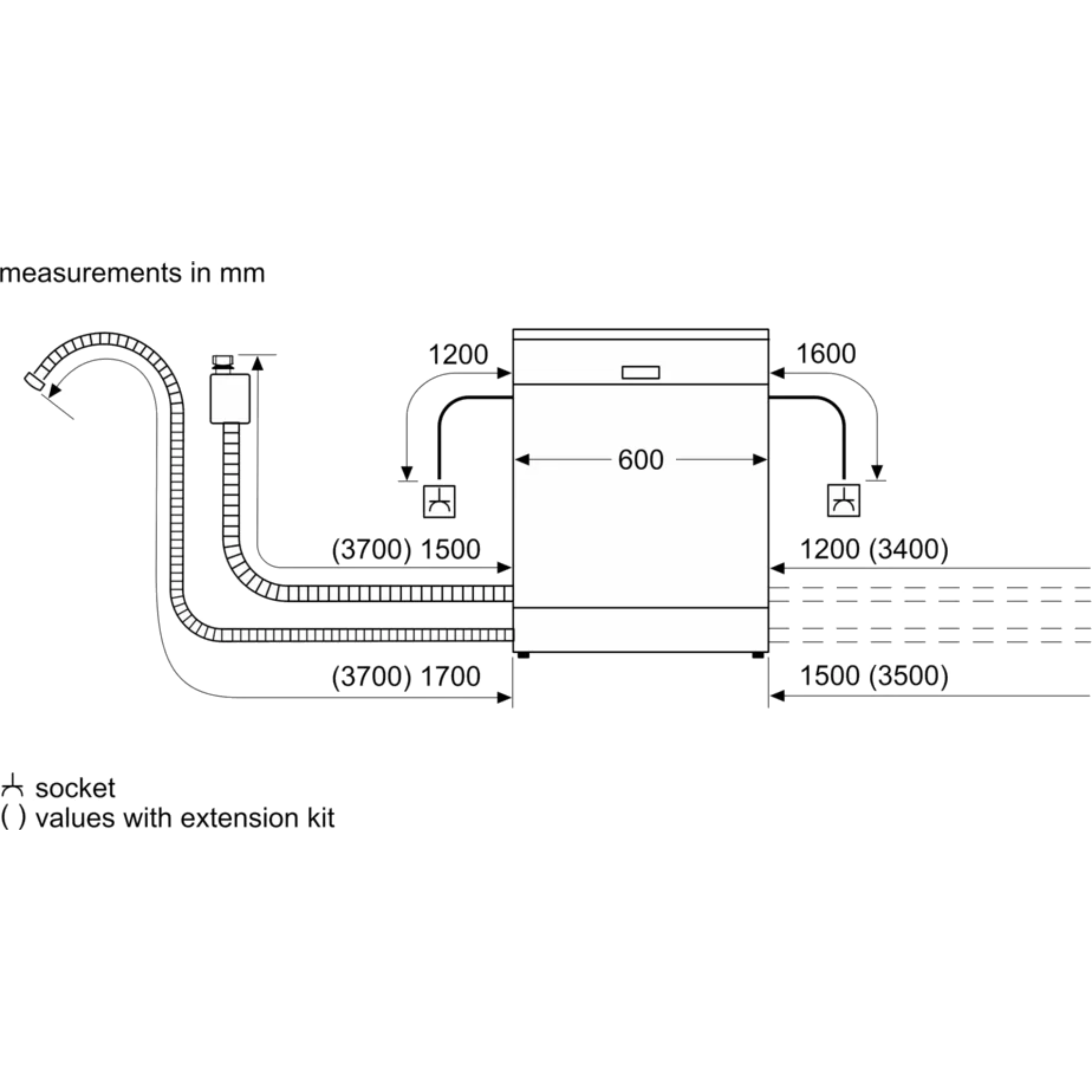 מדיח כלים חצי אינטגרלי 14 מערכות כלים Bosch SMI4HCS48E תוצרת גרמניה
