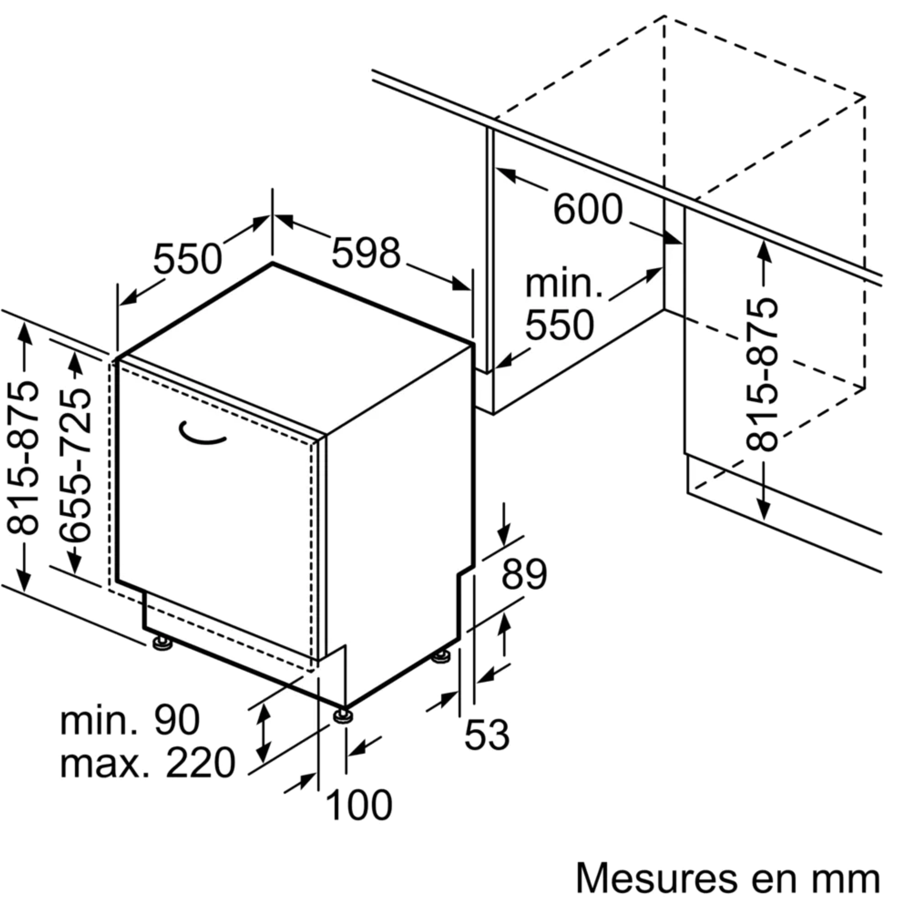 מדיח כלים אינטגרלי מלא 13 מערכות כלים Siemens SN615X03EF 