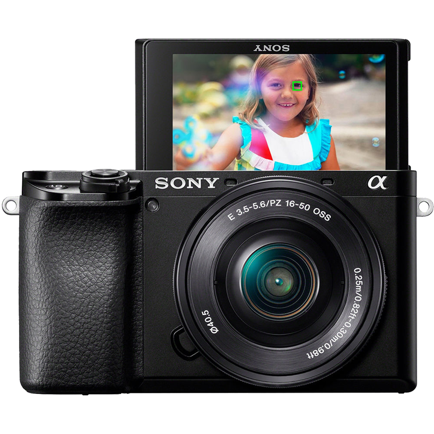 מצלמה דיגיטלית ללא מראה הכוללת שתי עדשות Sony Alpha 6100 E PZ 16-50mm f/3.5-5.6 OSS + E 55-210mm f/4.5-6.3 OSS - צבע שחור שלוש שנות אחריות ע