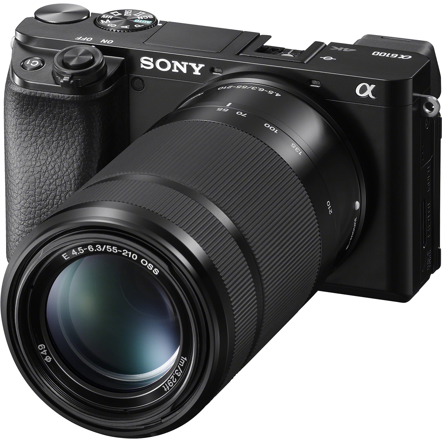 מצלמה דיגיטלית ללא מראה הכוללת שתי עדשות Sony Alpha 6100 E PZ 16-50mm f/3.5-5.6 OSS + E 55-210mm f/4.5-6.3 OSS - צבע שחור שלוש שנות אחריות ע