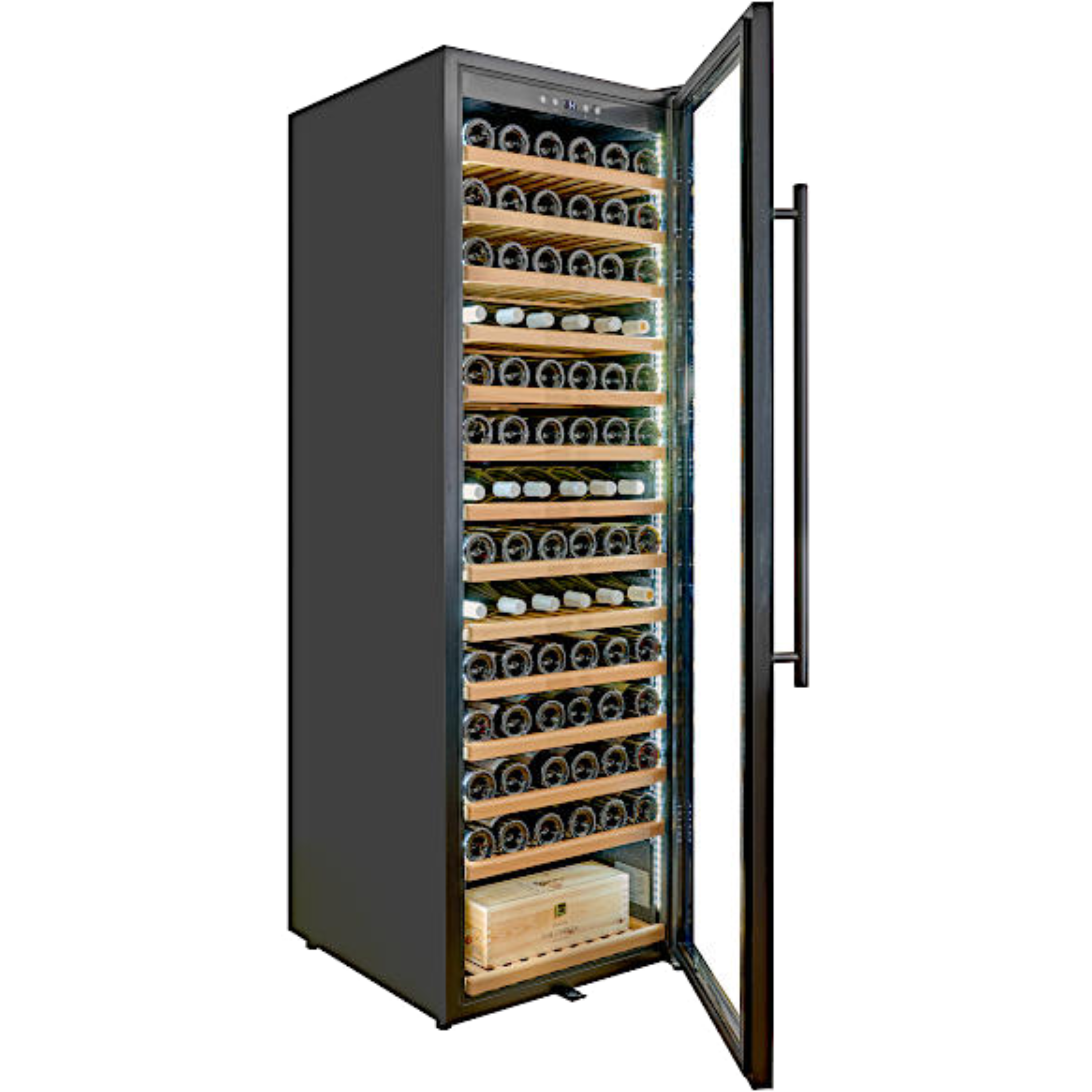 מקרר יין מתקדם עם מדפי עץ עד 161 בקבוקים Vinopo SU-192B - אחריות ע