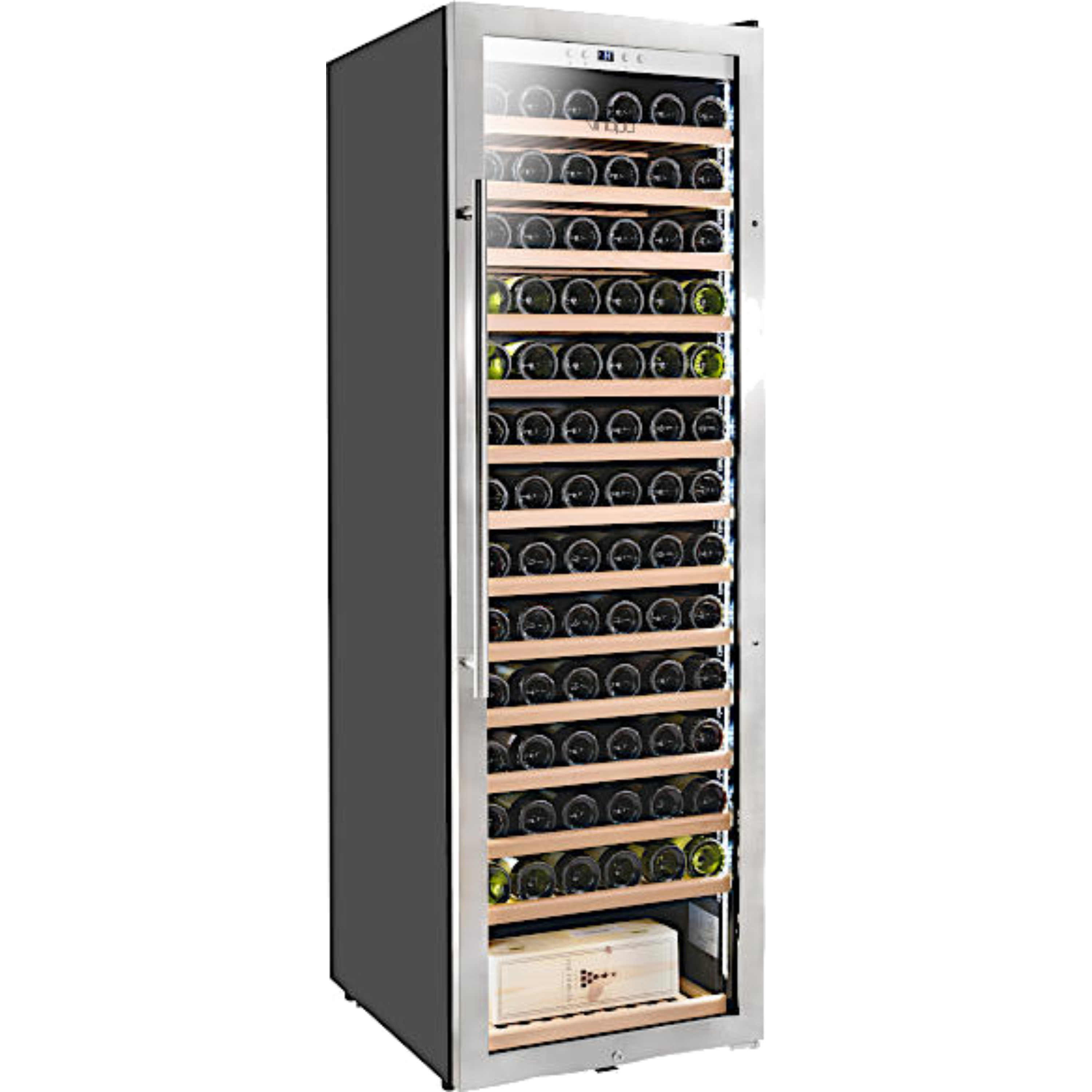 מקרר יין מתקדם עם מדפי עץ עד 161 בקבוקים Vinopo SU-192S - אחריות ע