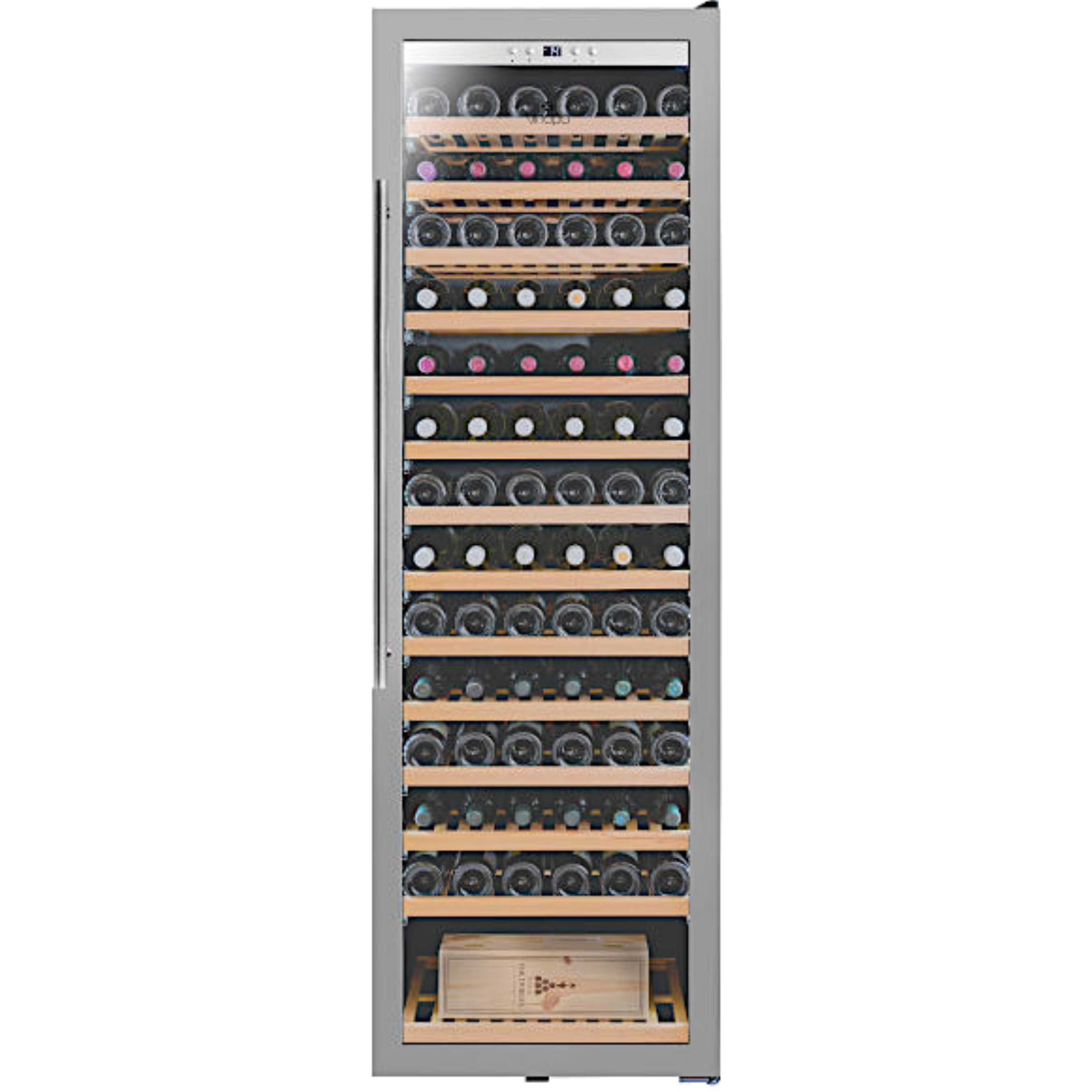 מקרר יין מתקדם עם מדפי עץ עד 161 בקבוקים Vinopo SU-192S - אחריות ע
