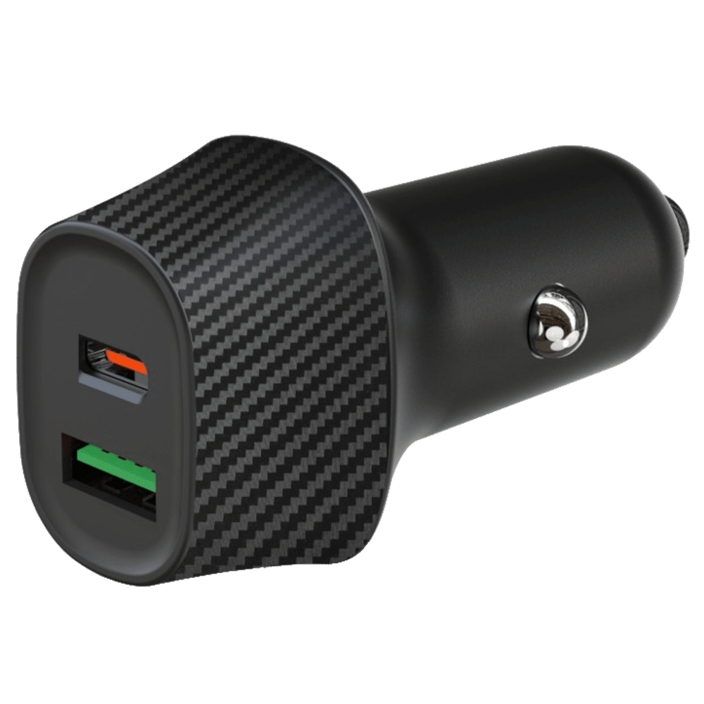 מטען רכב Mower 38W כולל כבל USB-C to Lightning - צבע שחור שנה אחריות ע