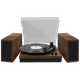 פטיפון Bluetooth עם רמקולים סטריאו וכיסוי Pure acoustics TT-45 - צבע עץ רטרו שנה אחריות ע