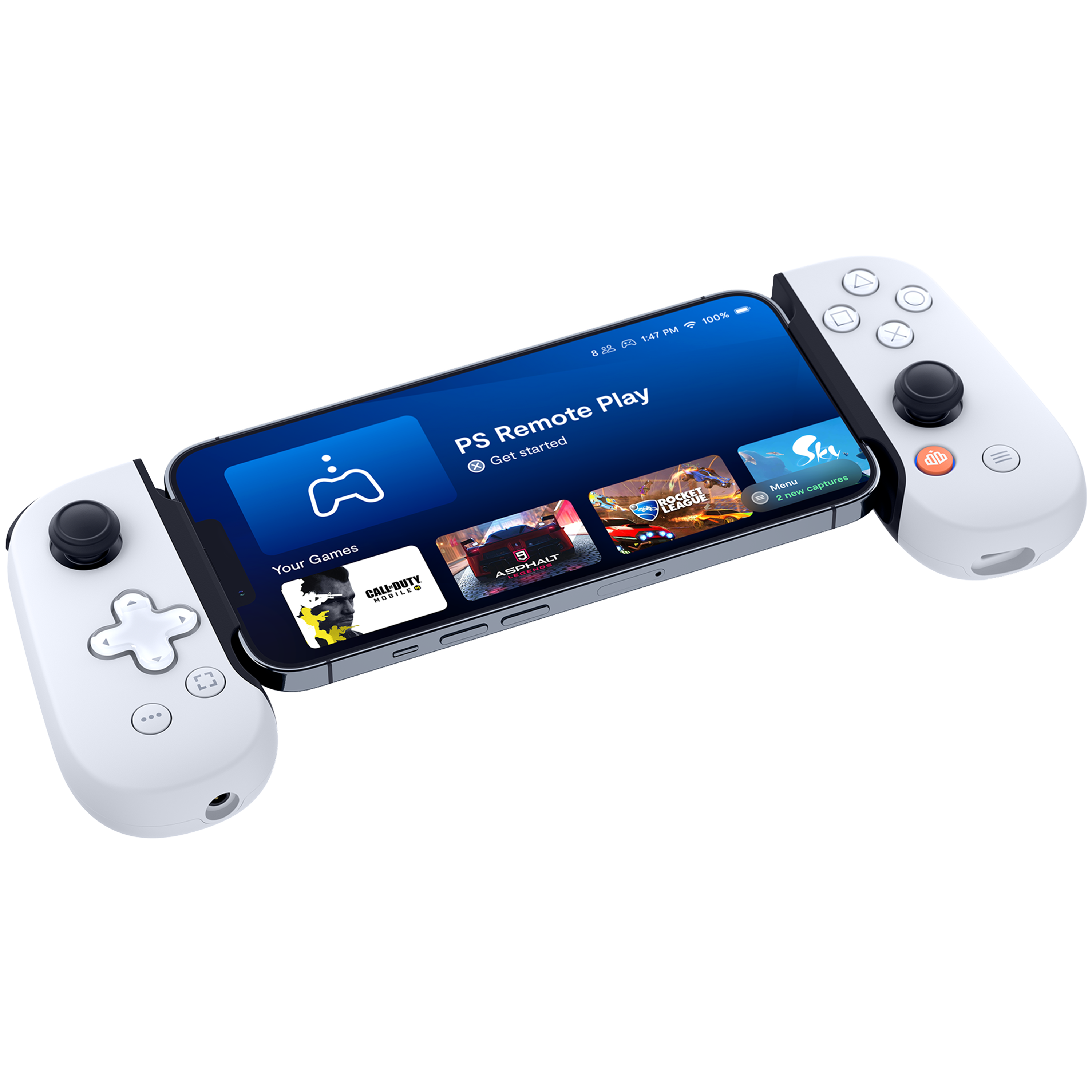 בקר משחק לאייפון Backbone One For iPhone PlayStation Edition - צבע לבן שנה אחריות ע