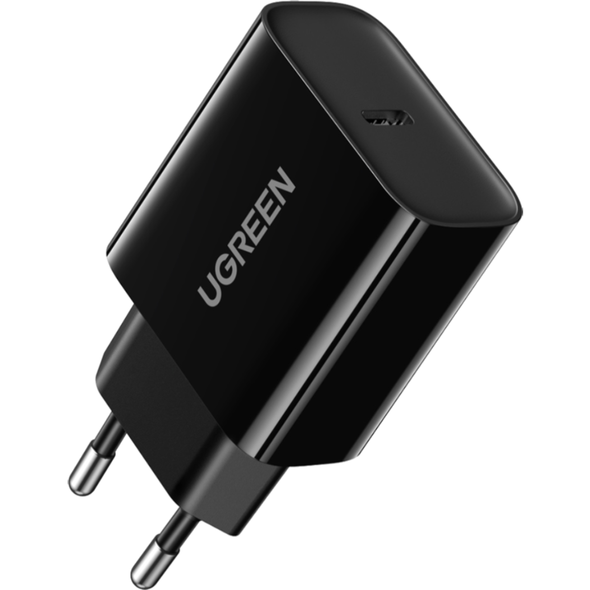 מטען קיר Ugreen CD137 USB-C 20W PD - צבע שחור שנה אחריות ע